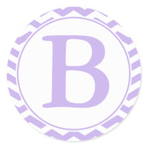 Ronde Paarse Chevrons Envelop Afdichting met Monog