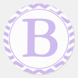 Ronde Paarse Chevrons Envelop Afdichting met Monog Ronde Sticker