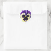 Ronde Paarse en gele Pansy Stickers (Tas)