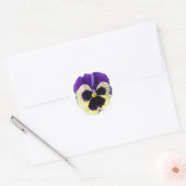 Ronde Paarse en gele Pansy Stickers (Envelop)
