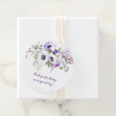 Ronde Paarse Lavendel Witte Bloemen Bruiloft | Bedankjes Labels (In situ)