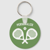 Ronde padel tennis sleutelhanger gift speler en fa (Voorkant)