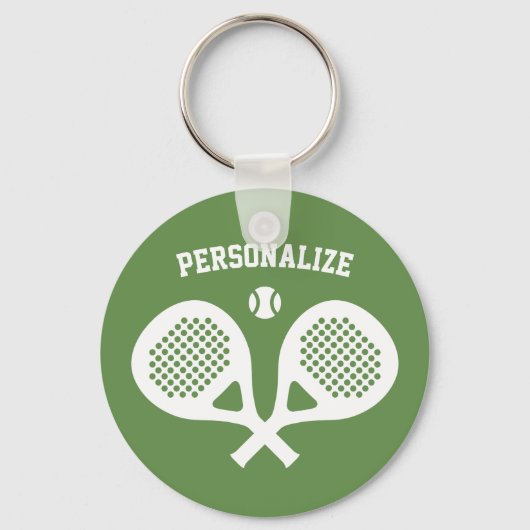 Ronde padel tennis sleutelhanger gift speler en fa (Voorkant)