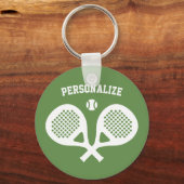 Ronde padel tennis sleutelhanger gift speler en fa (Voorkant)
