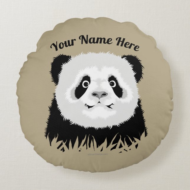 Ronde Panda Beer Kussen (Voorkant)