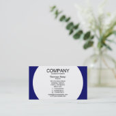 Ronde paneel - Wit met donkerblauw 00066 Visitekaartje (Staand voorkant)