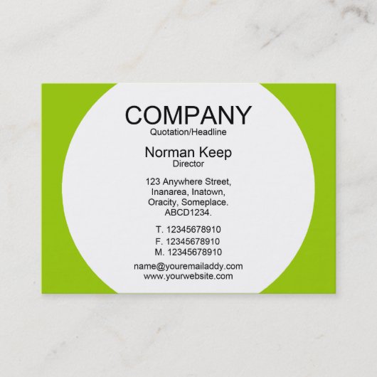 Ronde paneel - Wit met Groene 99CC00 Visitekaartje (Voorkant)