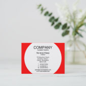 Ronde paneel - Wit met rode FF0000 Visitekaartje (Staand voorkant)