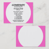 Ronde paneel - Wit met roze FF66CC Visitekaartje (Voorkant / Achterkant)
