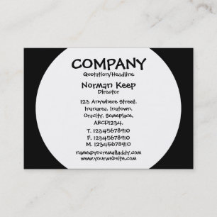 Ronde paneel - Wit met zwart Visitekaartje