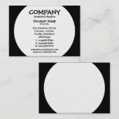 Ronde paneel - Wit met zwart Visitekaartje (Voorkant / Achterkant)