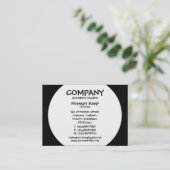 Ronde paneel - Wit met zwart Visitekaartje (Staand voorkant)