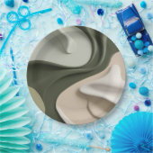 Ronde papieren bord in stijlvolle abstracte afbeel (Feest)