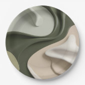 Ronde papieren bord in stijlvolle abstracte afbeel (Voorkant)