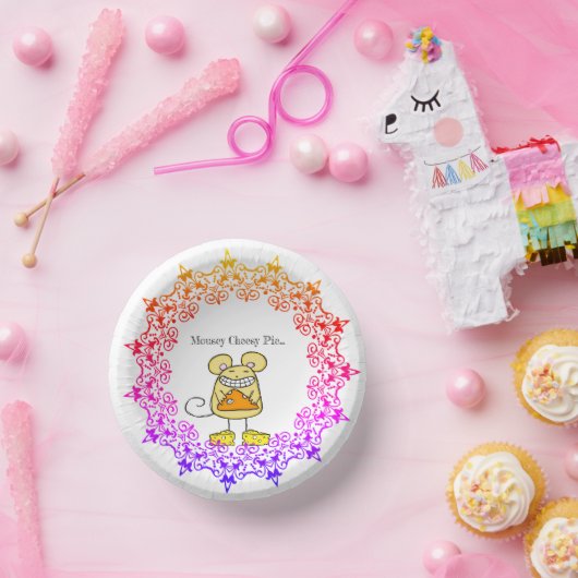 Ronde papieren Bord Mousey Cheesy Pie Paper Bowls (Feest)