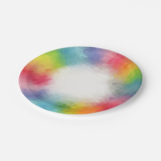 Ronde papieren Borden Moderne elegante kleurrijke Papieren Bordje (Gekanteld)