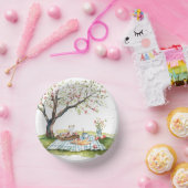 Ronde papieren kommen met picnic design (Feest)