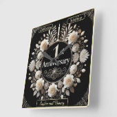 Ronde papieren krans van romantiek vierkante klok (Hoek)