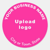 Ronde Patroontekst Zakenmerk op roze Sticker (Voorkant)
