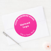 Ronde Patroontekst Zakenmerk op roze Sticker (Envelop)