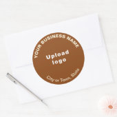 Ronde patroonteksten, merk op bruin sticker (Envelop)