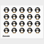 Ronde Penguin Sticker Sheets voor kinderen (Vel)