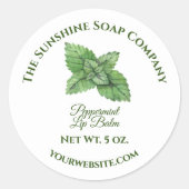 Ronde Pepermunt Lippenbalsem Label (Voorkant)