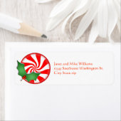 Ronde peppermint Snoep Holly Sprig Persoonlijk Etiket (Insitu)