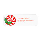 Ronde peppermint Snoep Holly Sprig Persoonlijk Etiket (Voorkant)