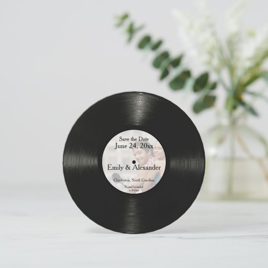 Ronde Persoonlijke foto Opslaan Datum Save The Date (Staand voorkant)