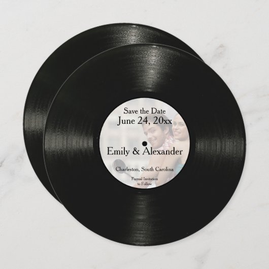 Ronde Persoonlijke foto Opslaan Datum Save The Date (Voorkant / Achterkant)