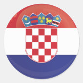 Ronde-pictogramvlag Kroatië Ronde Sticker (Voorkant)