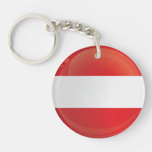 Ronde-pictogramvlag Oostenrijk Sleutelhanger