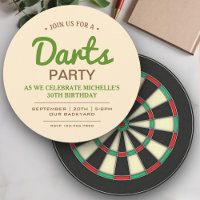 Ronde Pijlen Spel Verjaardagsfeest Uitnodiging