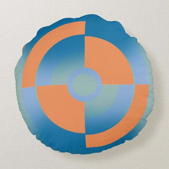 Ronde piloot met Abstract cirkelontwerp Rond Kussen (Achterkant)