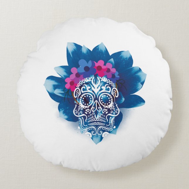 Ronde piloot met "Sweet Sweet Psycho"-ontwerp Rond Kussen (Voorkant)