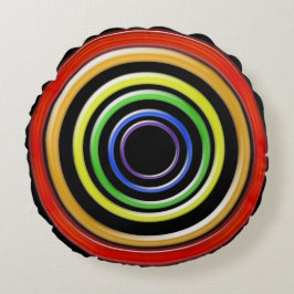 Ronde piloot — Ringen in regenboogkleuren Rond Kussen