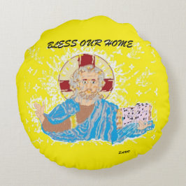 Ronde piloot: ZWAK ONZE HUISVESTSTE JESUS CHRIST Rond Kussen