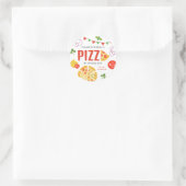 Ronde Pizza Feest Favor Taggen Sticker (Tas)