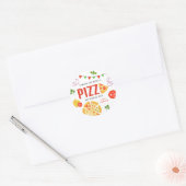 Ronde Pizza Feest Favor Taggen Sticker (Envelop)