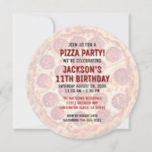 🍕 Ronde Pizza Feestje Verjaardagsuitnodiging Kaart (Achterkant)