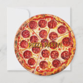 🍕 Ronde Pizza Feestje Verjaardagsuitnodiging Kaart (Voorkant)