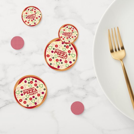 Ronde Pizza-partij Kinderen van afgelopen dag Confetti (Groep)