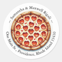 Ronde Pizza Sticker Adreslabels