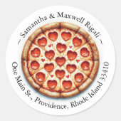 Ronde Pizza Sticker Adreslabels (Voorkant)
