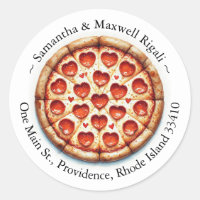Ronde Pizza Sticker Adreslabels