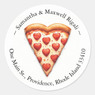 Ronde Pizza Stickers Retour Adreslabels