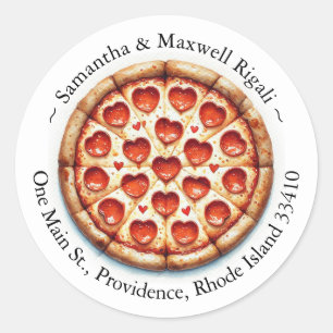Ronde Pizza Stickers Retour Adreslabels