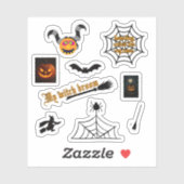 Ronde poef met grappig monster sticker (Vel)