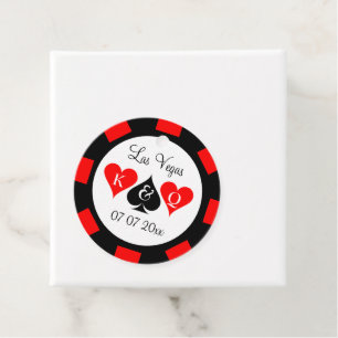 Ronde pokerchip casino gokken huwelijksgunst tag bedankjes labels